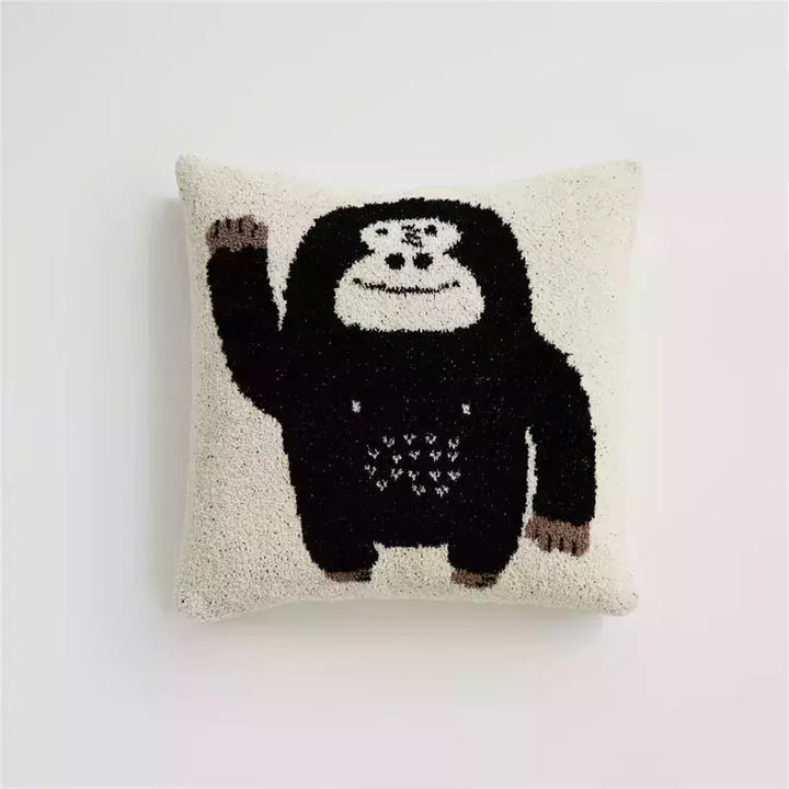 REGINA Kawaii Cartoon Gorilla Pillow Case Sofa Cozy Fluffy Cute Cushion Cover 45*45cm Home Decorative Sofa Bed Knit Pillow Cover | Designix - Coussin black gorilla 450mm*450mm  - https://designix.fr/