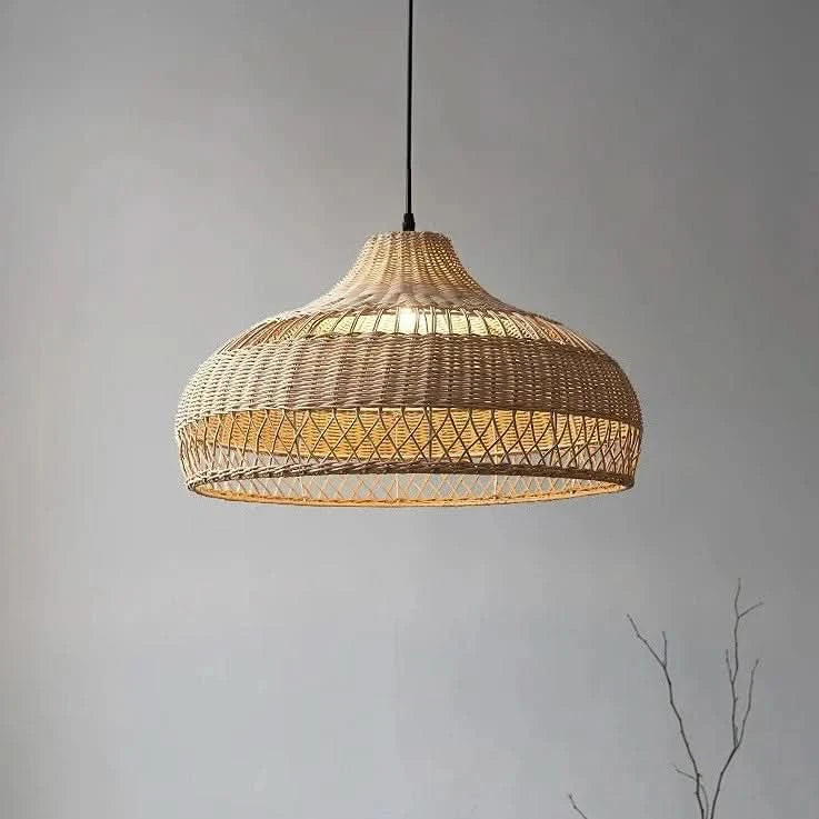 Lustre design en rotin clair | Calya