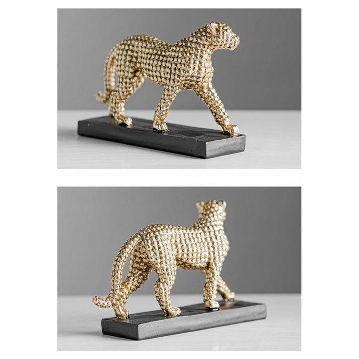 Statuette Léopard Résine Dorée | Quiet | Designix - Statuette    - https://designix.fr