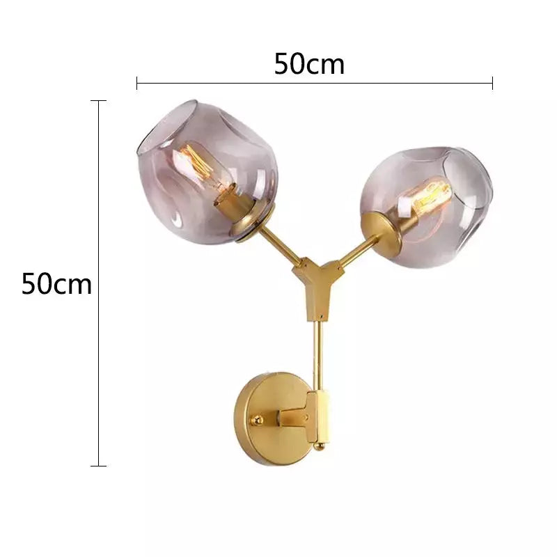 applique murale double éclairage ( que l'applique ) | Designix -  Wall lamp 2 heads Transparent glass Without blub - https://designix.fr/