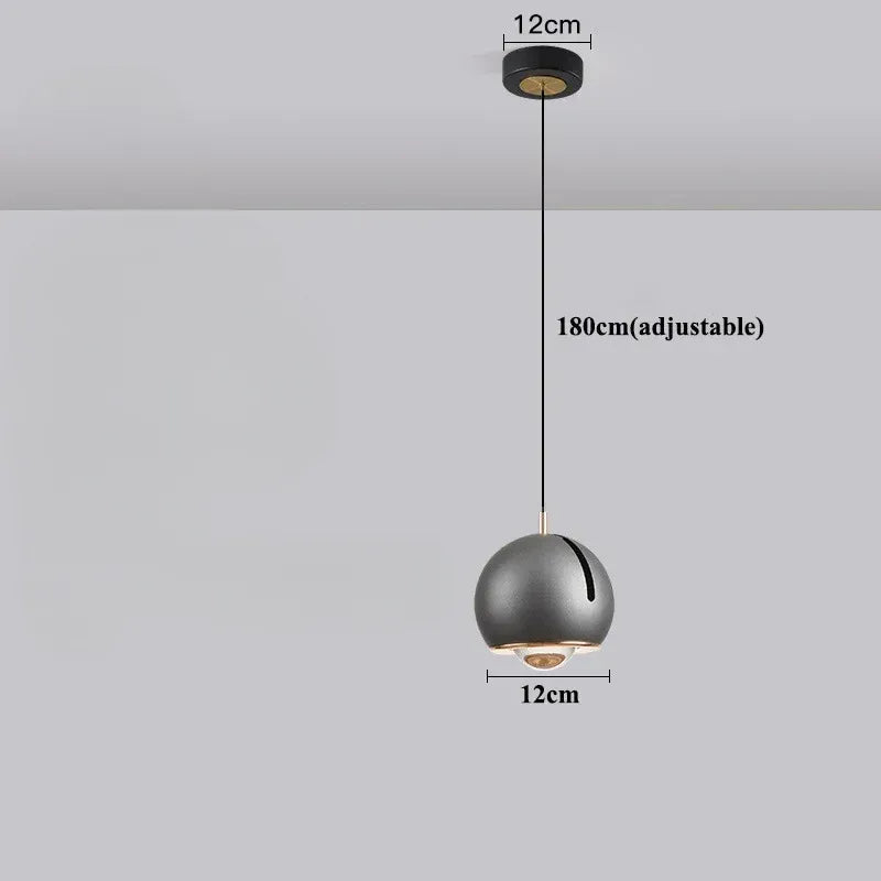Luminaire Suspension Boule Réglable | Éclat Moderne | Designix - Suspension luminaire Gris | Socle Rond Tactile  - https://designix.fr/