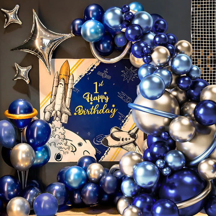 Arche de Ballon Bleu | Céleste Élégance | Designix - - https://designix.fr/