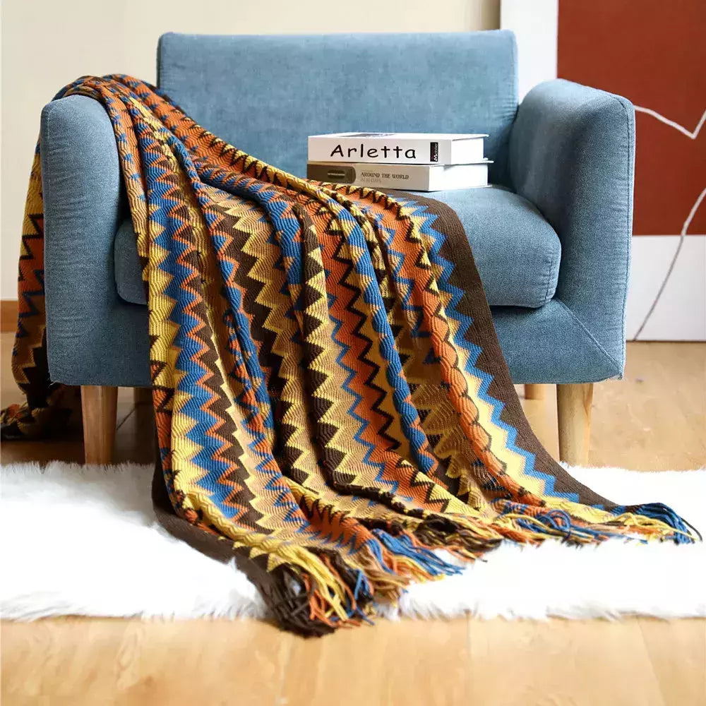 plaids indiens vintage | Designix -  Boho coffee 127x180cm  - https://designix.fr/