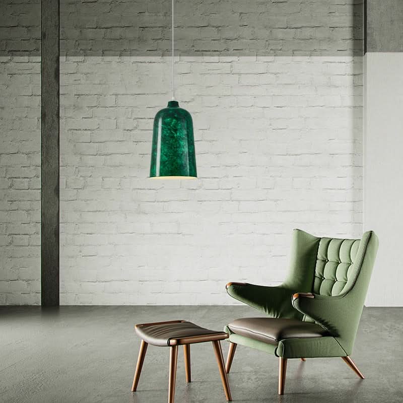 Suspension design avec abat-jour en métal vert Livia | Designix - Luminaire - https://designix.fr