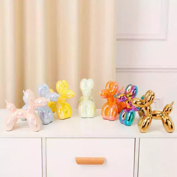 Vilead Ceramic Plating Balloon Dog Orange Figurines Animal Statue Handmade Sculpture Gold Sliver Modern Living Room Desk Decor | Designix -     - https://designix.fr/