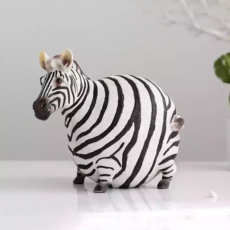 Nordic Creative Resin Cute Fat Zebra Figurine Animal Figurine Sculpture Study Ornaments Desktop Crafts Art Decoration Statue | Designix -  A   - https://designix.fr/