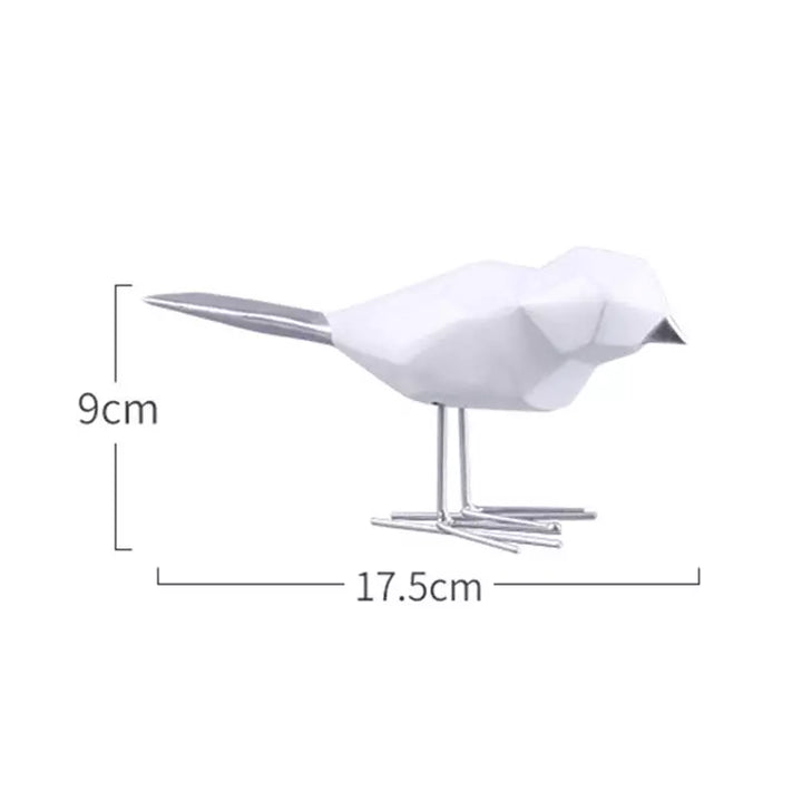 Modern Cute Resin Bird Figurine European Ornaments Geometric Origami Animal Statue Home Office Bird Sculpture Abstract Decorati | Designix -  Silver   - https://designix.fr/