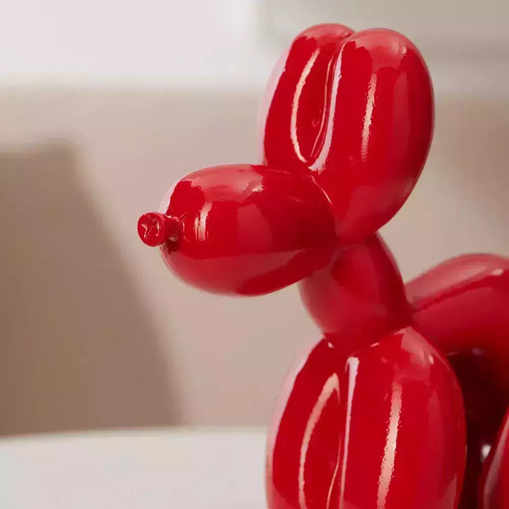 Vilead Funny Balloon Pooping Dog Sculptures Resin Pop Art Statue White Red Ornament Bathroom Home Decoration Accessories Object | Designix -     - https://designix.fr/