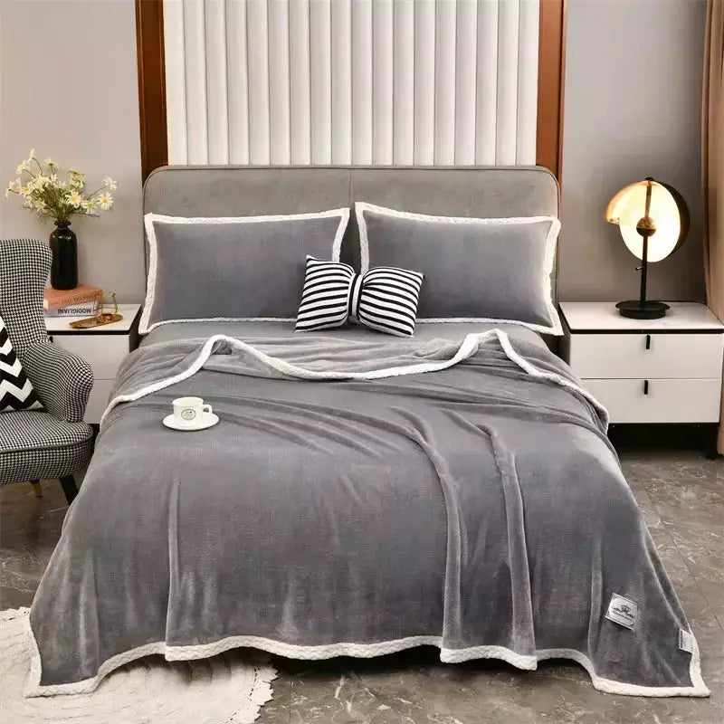 Couvertures en peluche respectueuses de la peau | Designix -  Gris 180x200cm(71x79pouce) CHINE - https://designix.fr/