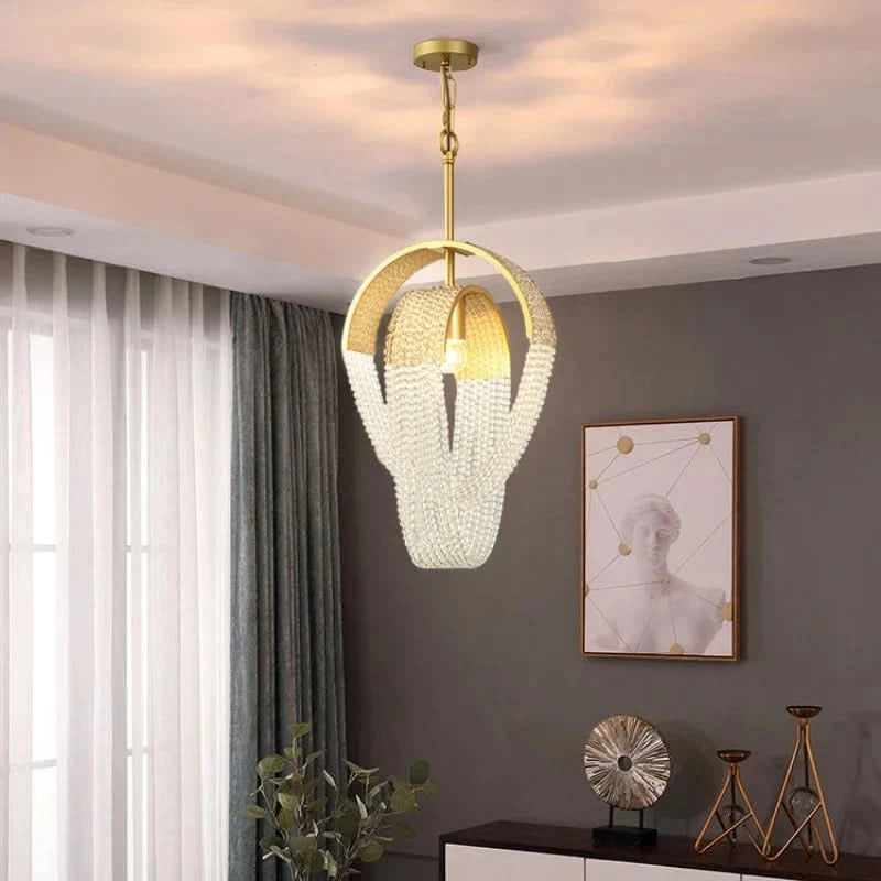 Lustre en cristal à pampilles de luxe américain post-moderne | Designix - Luminaire - https://designix.fr