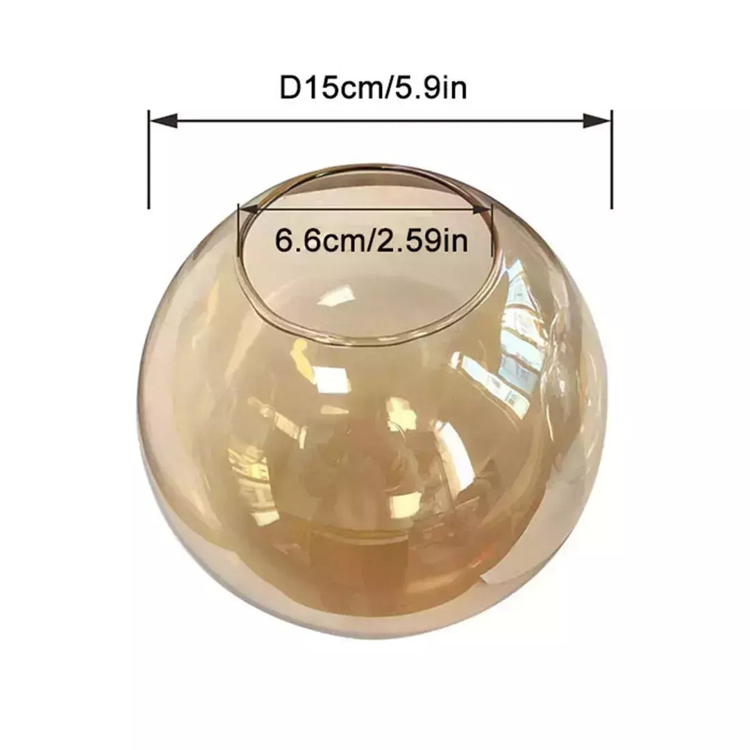 Abat-jour de Lampe Globe en Verre Ambré | Lueur d'Ambre | Designix - Abat-jour    - https://designix.fr