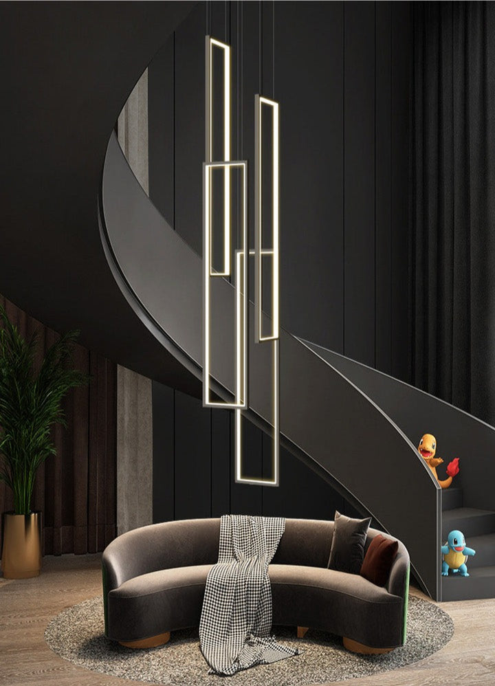 Lampe Plafond Suspendu Rectangulaire | Géométrie Lumineuse | Designix - Suspension luminaire    - https://designix.fr/