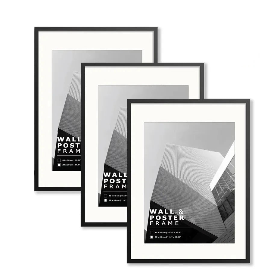 Trio Cadres Photo Plexiglas et Métal | Élégance | Designix - Cadres Tableaux Noir 15x20cm  - https://designix.fr/