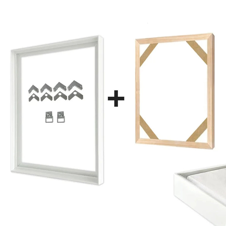 Kit Cadre Flottant pour Toile | Élégance Minimaliste | Designix - Cadres Tableaux Blanc 30x30 cm  - https://designix.fr/