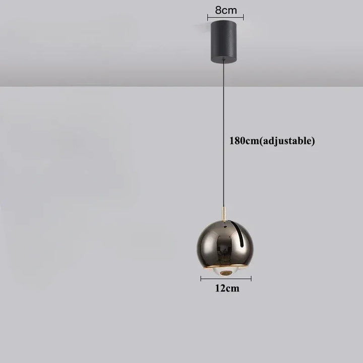 Luminaire Suspension Boule Réglable | Éclat Moderne | Designix - Suspension luminaire Noir | Socle Classique Tactile  - https://designix.fr/