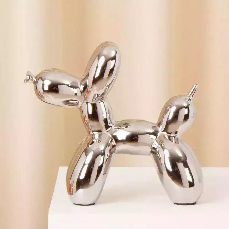 Vilead Ceramic Plating Balloon Dog Orange Figurines Animal Statue Handmade Sculpture Gold Sliver Modern Living Room Desk Decor | Designix -  sliver   - https://designix.fr/