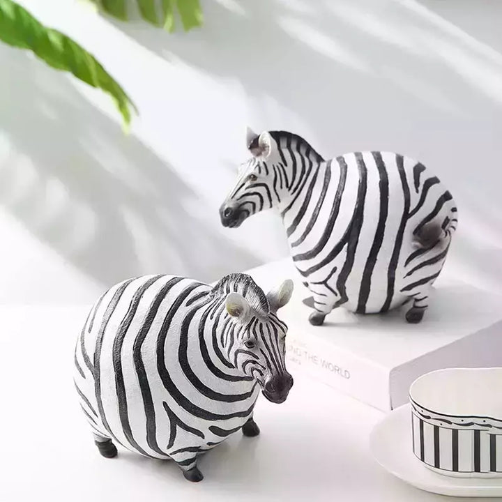 Nordic Creative Resin Cute Fat Zebra Figurine Animal Figurine Sculpture Study Ornaments Desktop Crafts Art Decoration Statue | Designix -     - https://designix.fr/