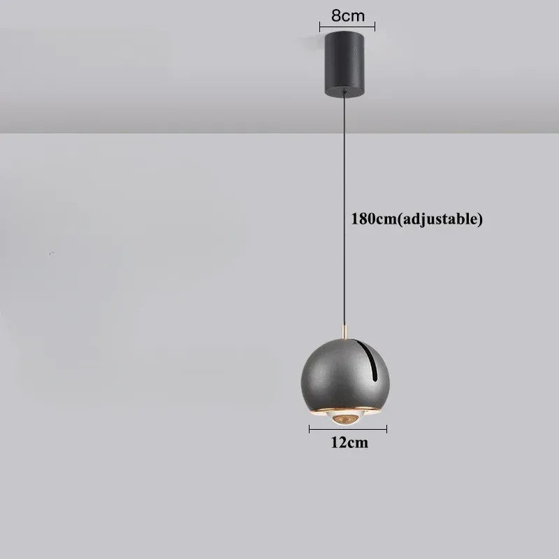 Luminaire Suspension Boule Réglable | Éclat Moderne | Designix - Suspension luminaire Gris | Socle Classique Tactile  - https://designix.fr/