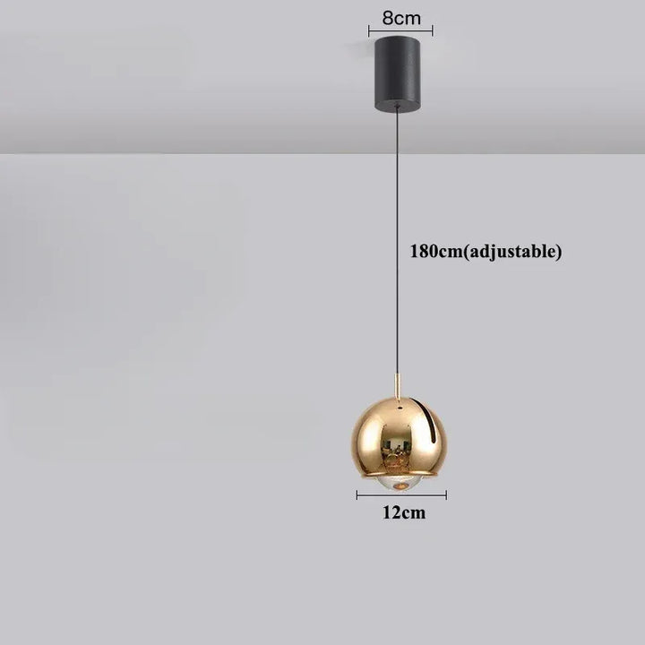 Luminaire Suspension Boule Réglable | Éclat Moderne | Designix - Suspension luminaire Doré | Socle Classique Tactile  - https://designix.fr/