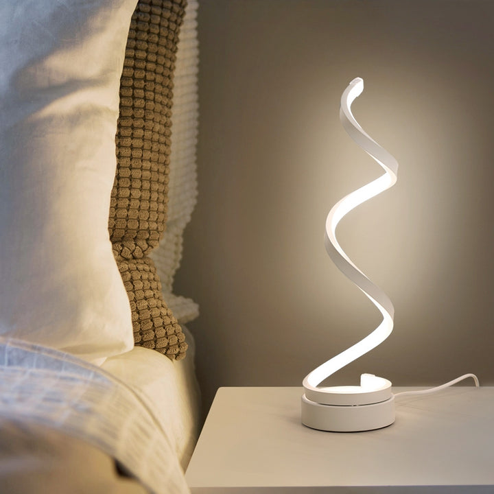 Lampe Spirale LED | Helix Lumineuse | Designix - Lampe de chevet Spirale Blanc Blanc Chaud  - https://designix.fr/