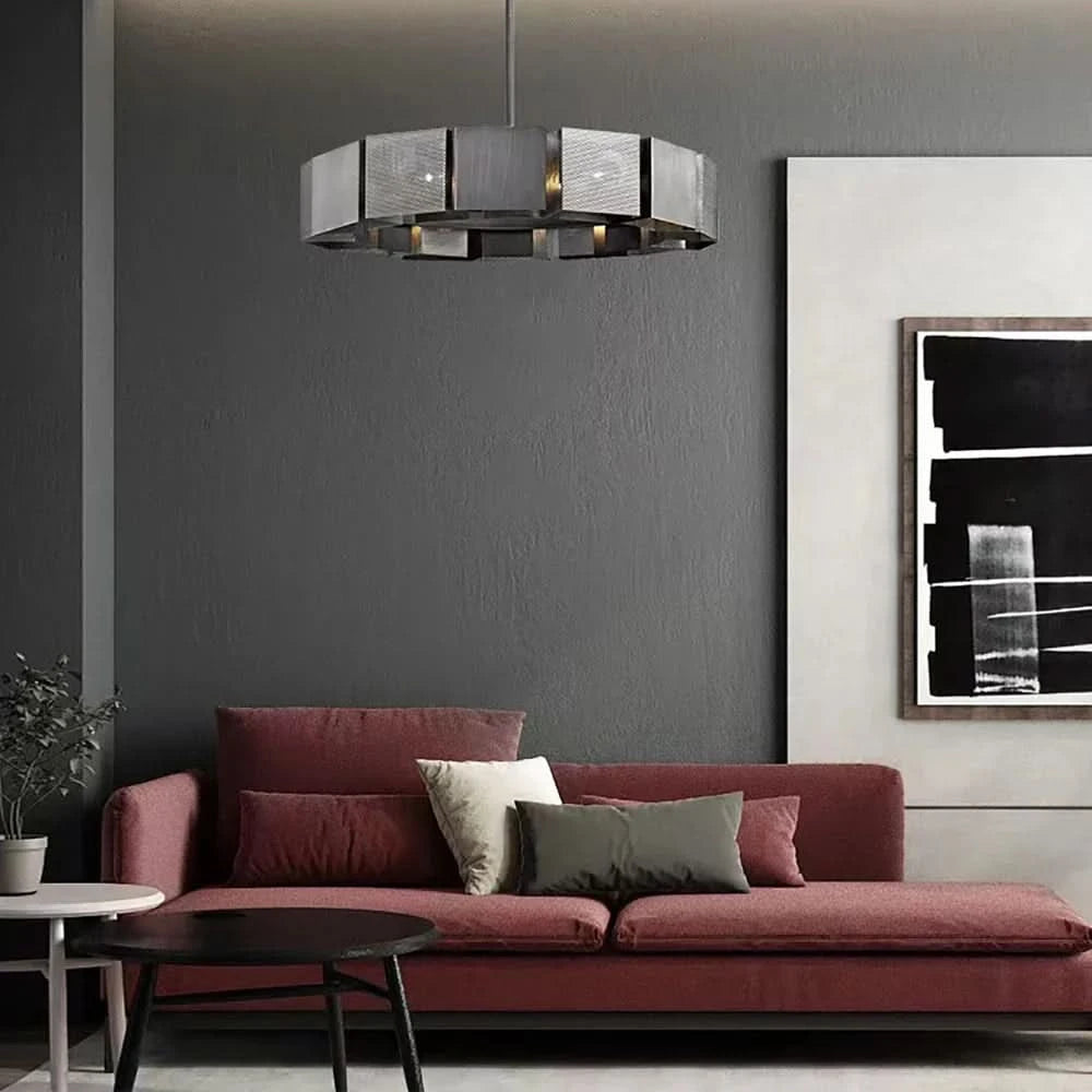 Lustres de plafond en métal noir de Style industriel nouvelle lampe suspendue LED postmoderne pour plafond décor à la maison Lustre pour salon | Designix - Luminaire - https://designix.fr