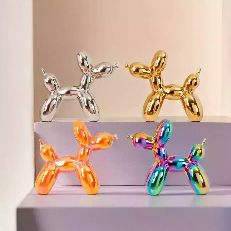 Vilead Ceramic Plating Balloon Dog Orange Figurines Animal Statue Handmade Sculpture Gold Sliver Modern Living Room Desk Decor | Designix -     - https://designix.fr/