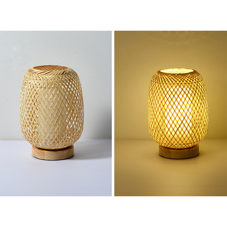 Lampe en Rotin à Poser | Chaleur Tressée | Designix - Lampe de chevet    - https://designix.fr/