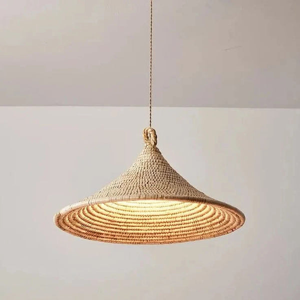 Suspension à led en rotin | Yumi