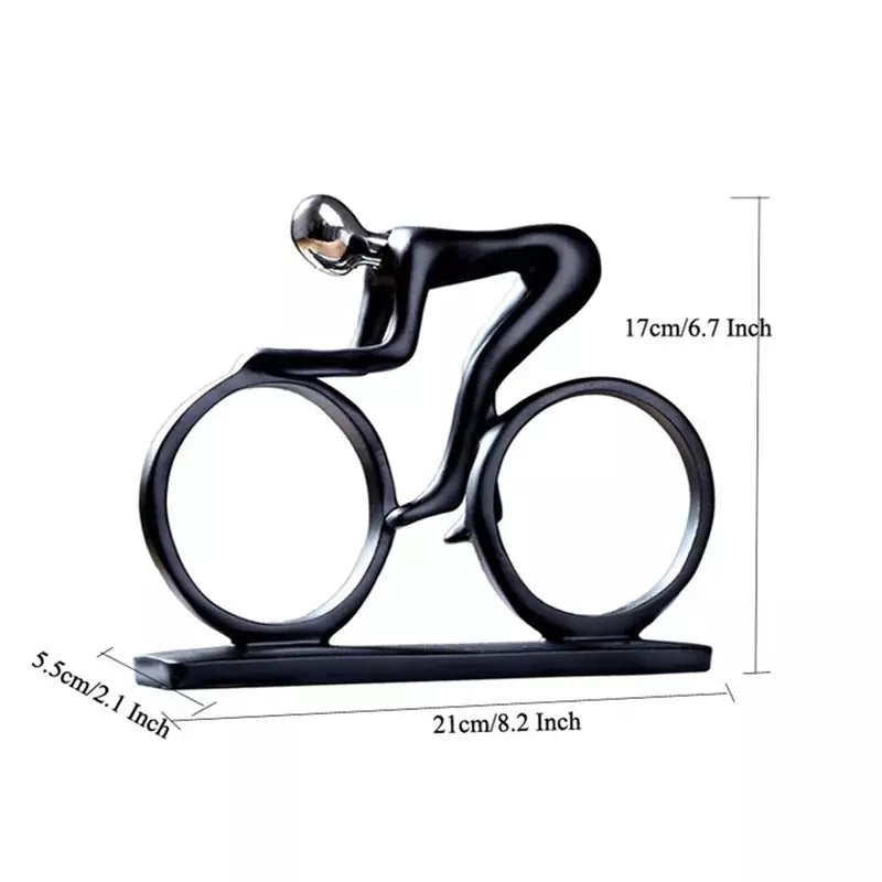 Modern Abstract Resin Bicycler Cyclist Statue Bicycle Rider Statue Bike Racer Rider Figurine Office Living Room Decor | Designix -     - https://designix.fr/