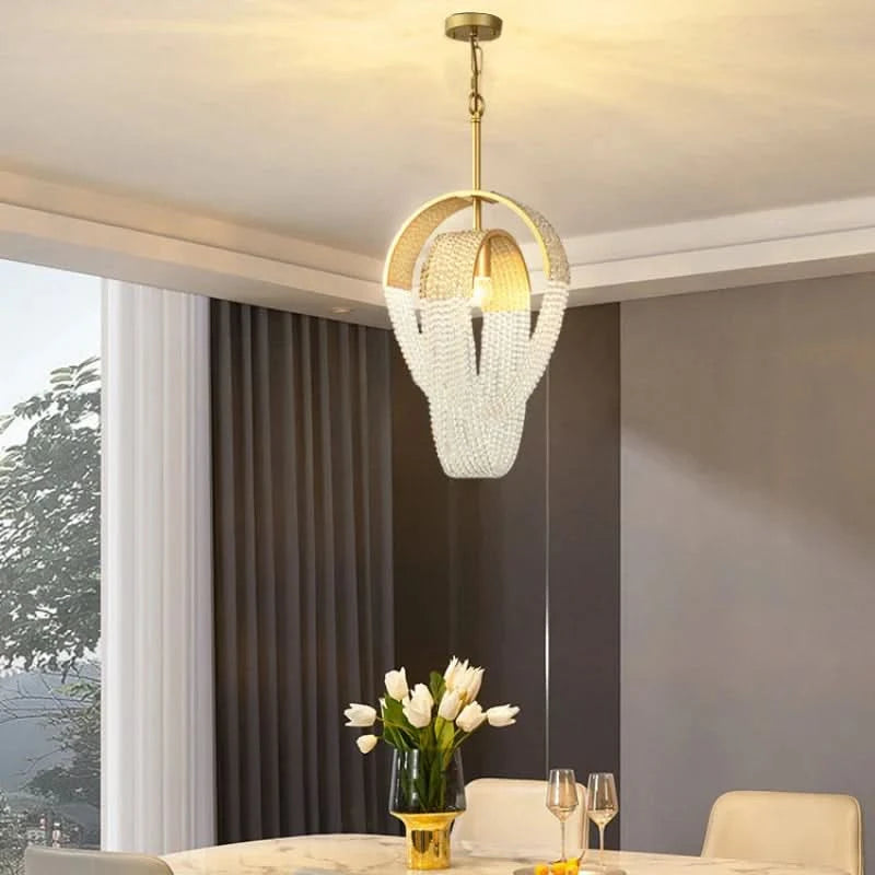Lustre en cristal à pampilles de luxe américain post-moderne | Designix - Luminaire - https://designix.fr