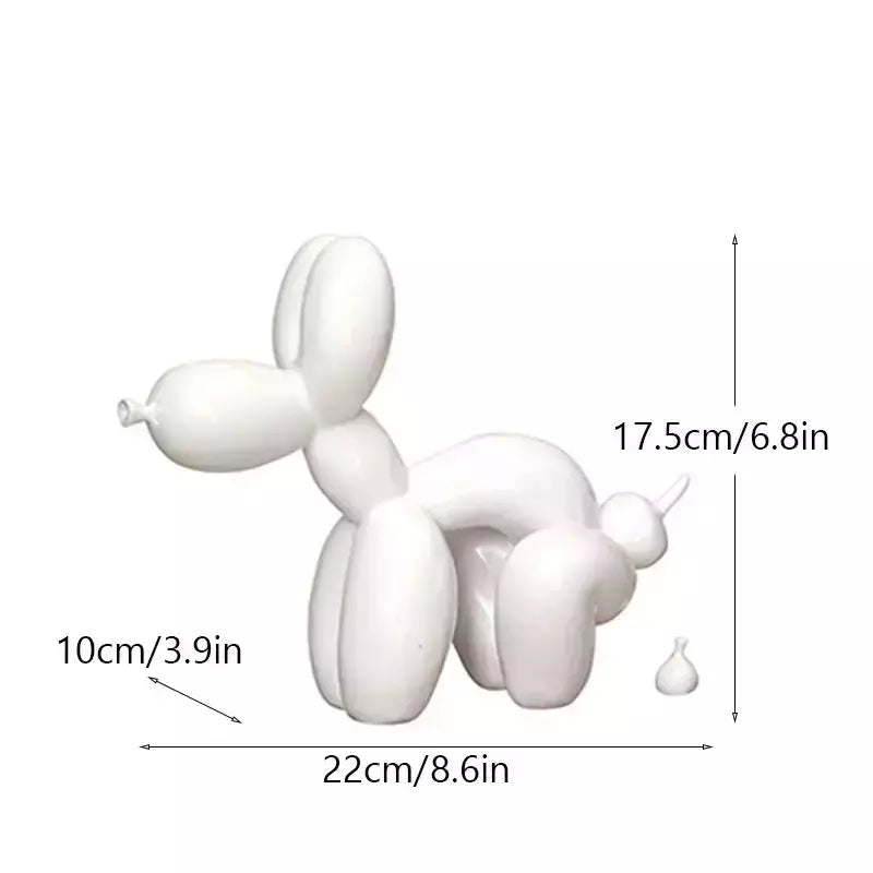 Vilead Funny Balloon Pooping Dog Sculptures Resin Pop Art Statue White Red Ornament Bathroom Home Decoration Accessories Object | Designix -  WHITE   - https://designix.fr/