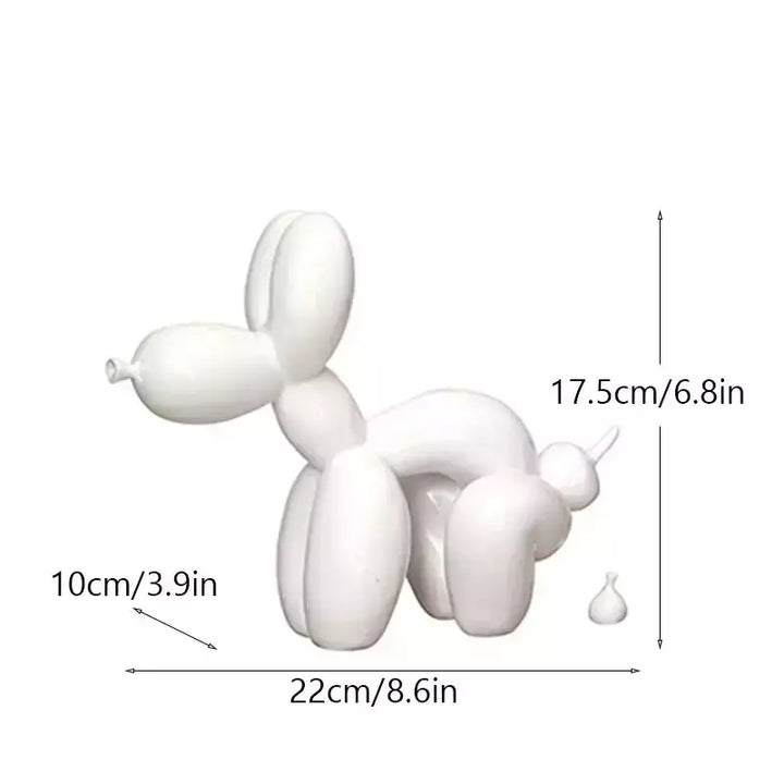 Vilead Funny Balloon Pooping Dog Sculptures Resin Pop Art Statue White Red Ornament Bathroom Home Decoration Accessories Object | Designix -  WHITE   - https://designix.fr/