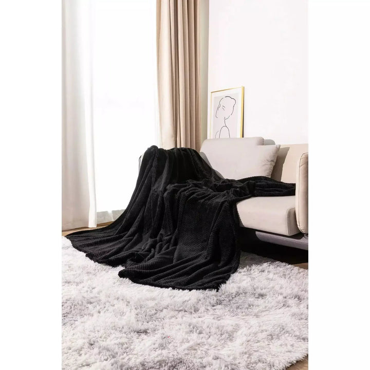 plaid chaud et doux grande taille | Designix -  corn black 100x150cm  - https://designix.fr/