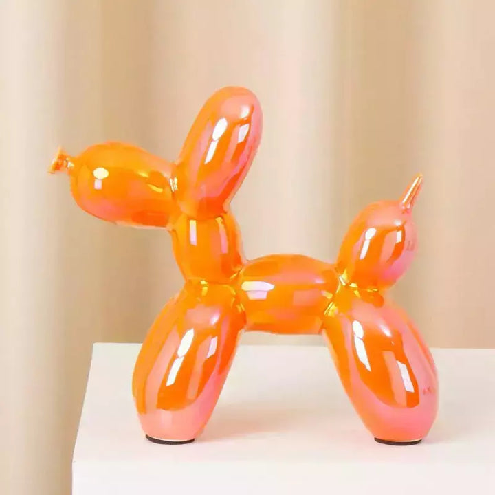 Vilead Ceramic Plating Balloon Dog Orange Figurines Animal Statue Handmade Sculpture Gold Sliver Modern Living Room Desk Decor | Designix -  orange   - https://designix.fr/