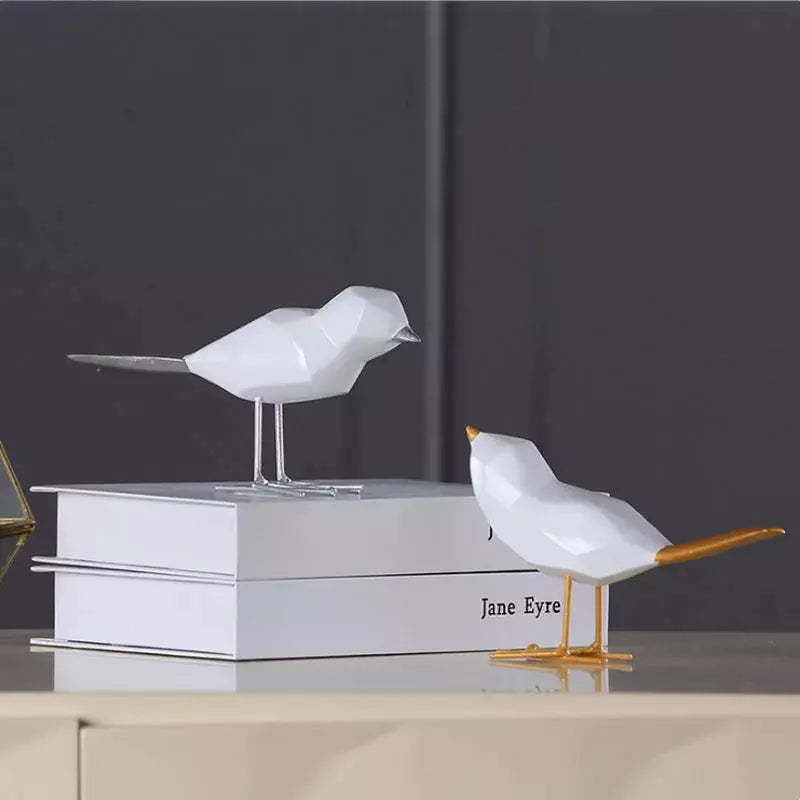 Modern Cute Resin Bird Figurine European Ornaments Geometric Origami Animal Statue Home Office Bird Sculpture Abstract Decorati | Designix -     - https://designix.fr/