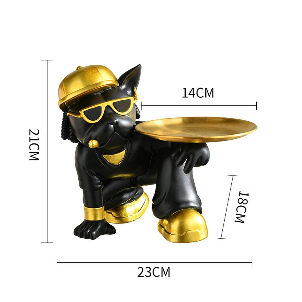 Home Decoration French Bulldog Sculpture Figurines Resin Crafts House Living Room Bedroom Table Decor Accessories Storage Tray | Designix -  4 CHINA  - https://designix.fr/