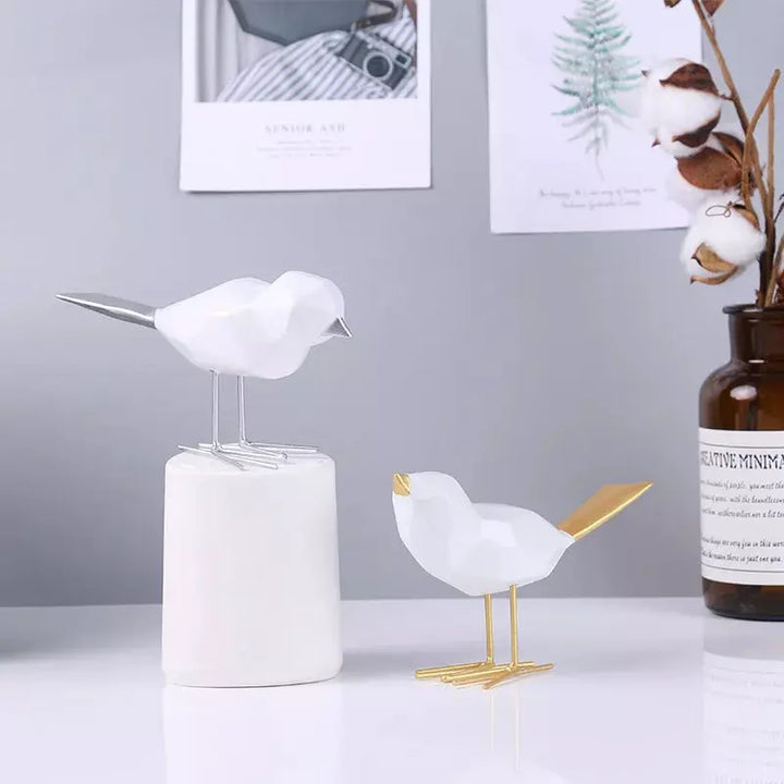 Modern Cute Resin Bird Figurine European Ornaments Geometric Origami Animal Statue Home Office Bird Sculpture Abstract Decorati | Designix -     - https://designix.fr/