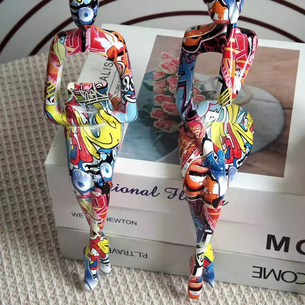 Vilead Graffiti Abstract Figurine Modern Pop Art Sculpture Interior Home Decoration Living Room Bookshelf Desk Decor Accessories | Designix -     - https://designix.fr/