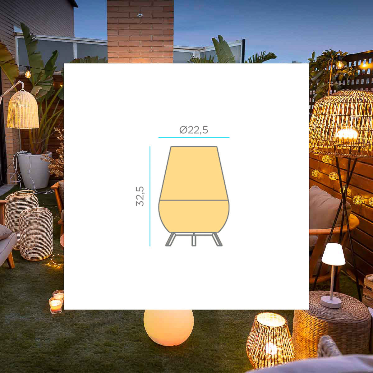 Lampe à poser Saona 30 en fibres naturelles