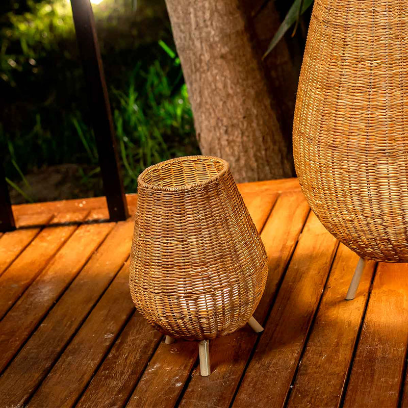 Lampe à poser sans fil Saona 30 en fibres naturelles