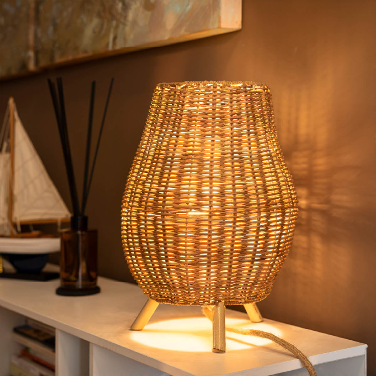 Lampe à poser Saona 30 en fibres naturelles