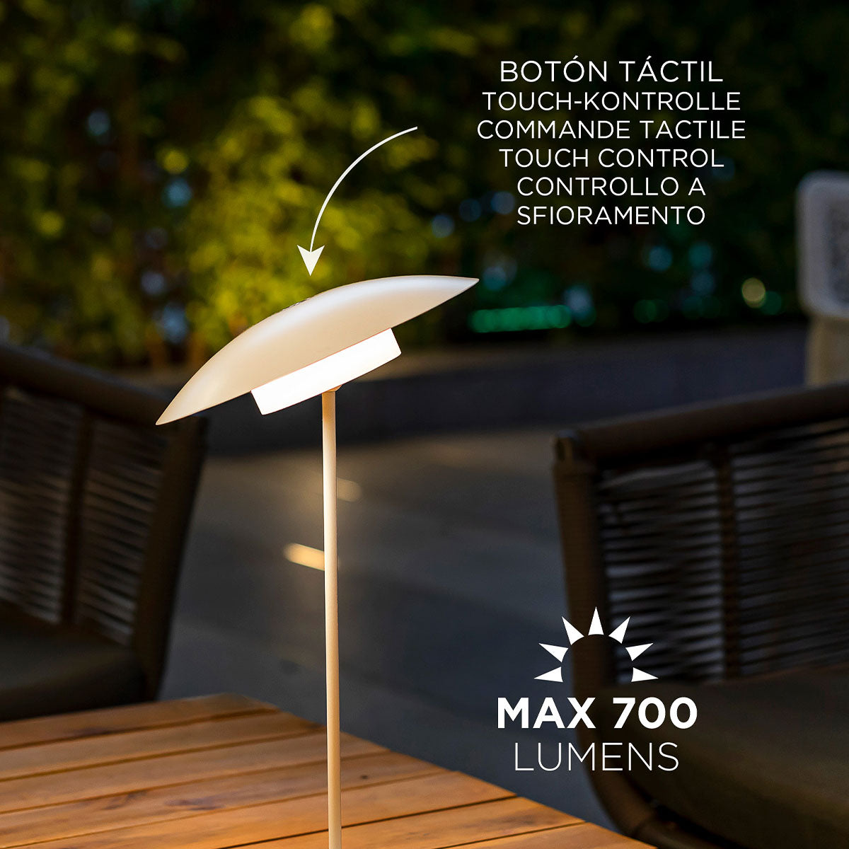 Lampe à poser sans fil Sardinia 40, abat-jour orientable