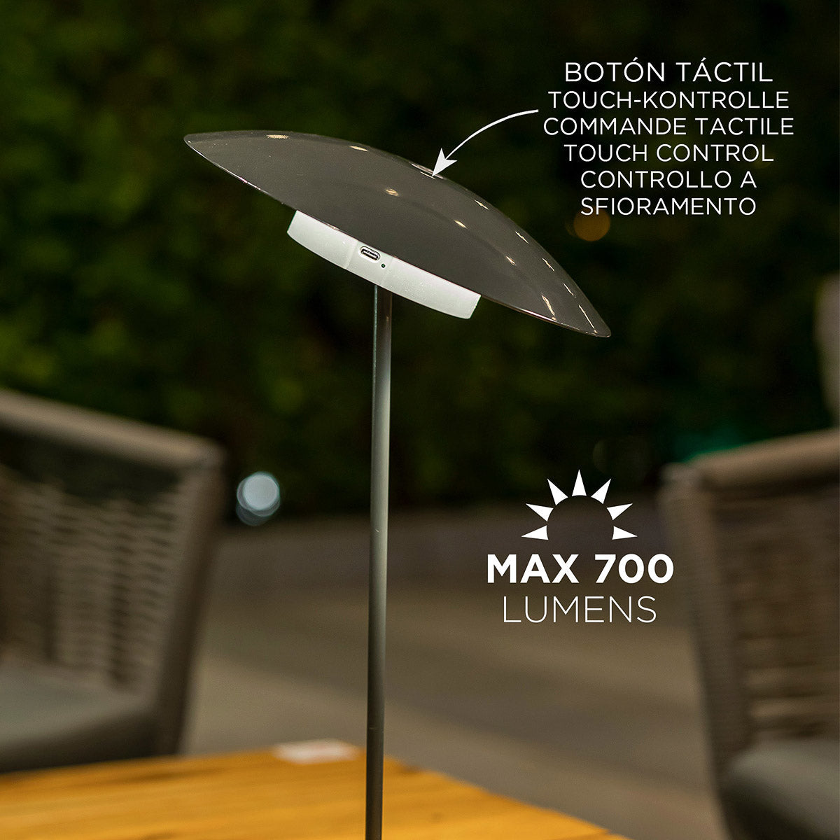 Lampe à poser sans fil Sardinia 40, abat-jour orientable