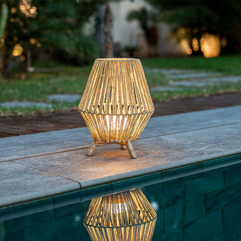 Lampe à poser sans fil Sisine 30 en fibres naturelles