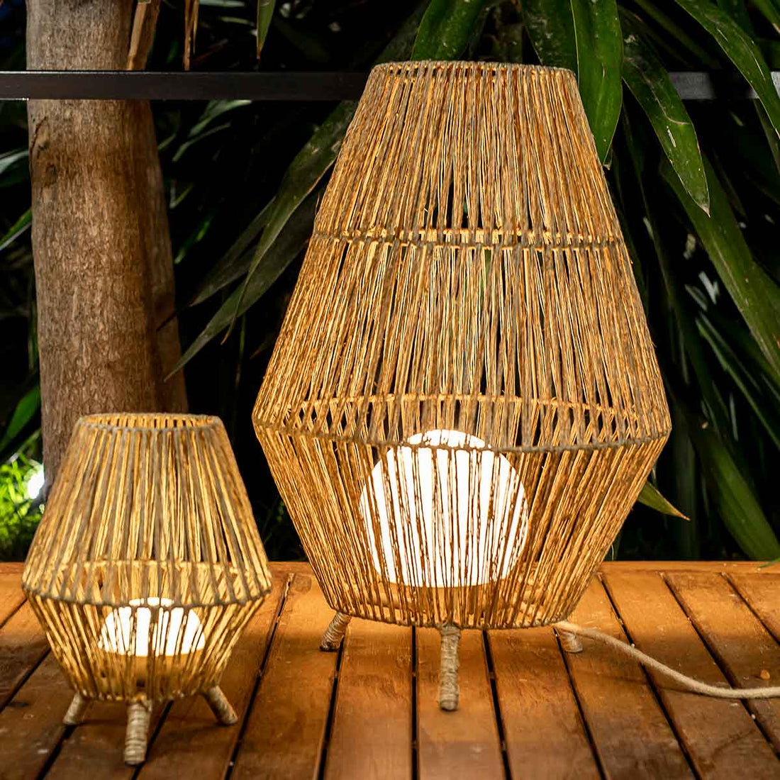 Lampe décorative Sisine 70 en fibres naturelles