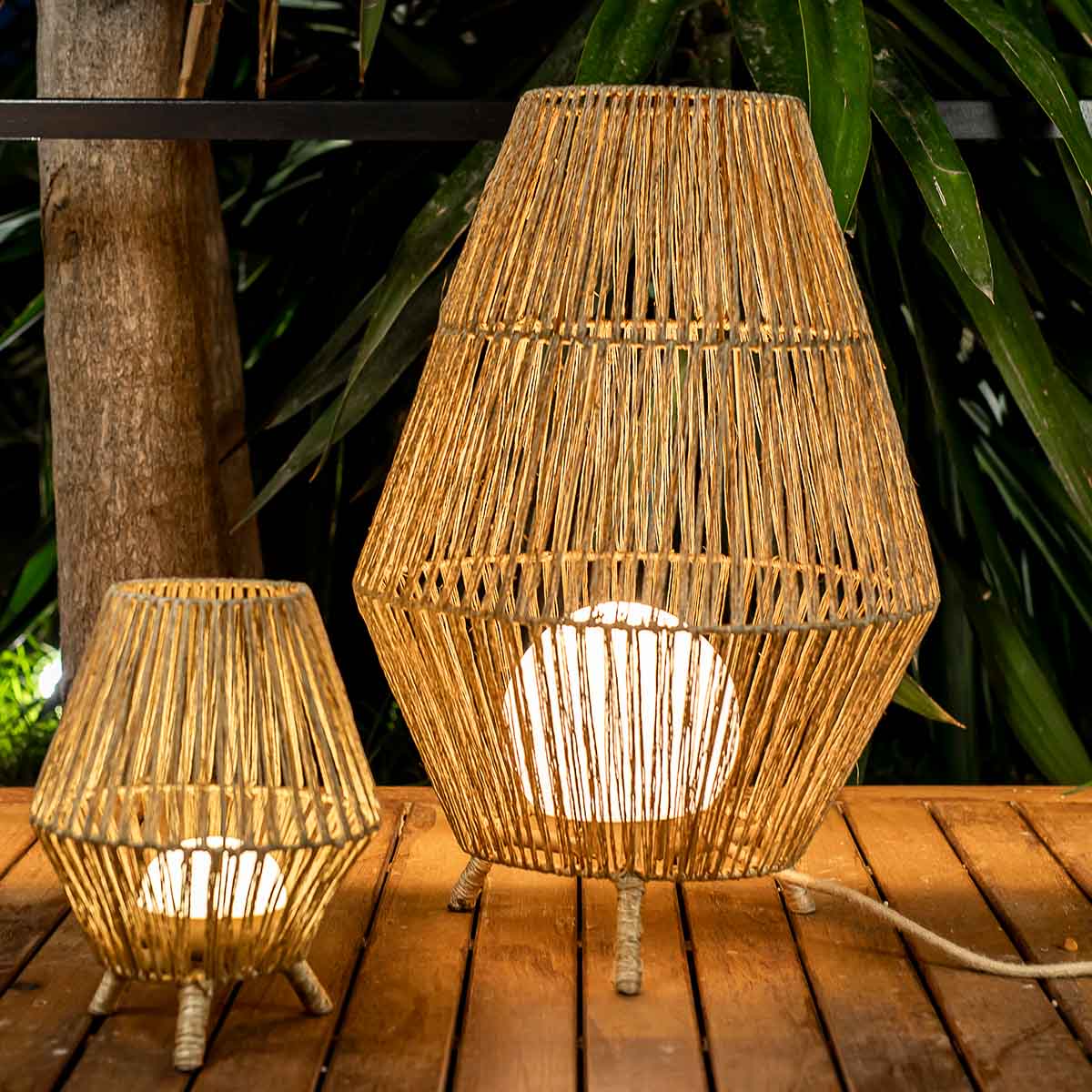 Lampe décorative Sisine 70 en fibres naturelles