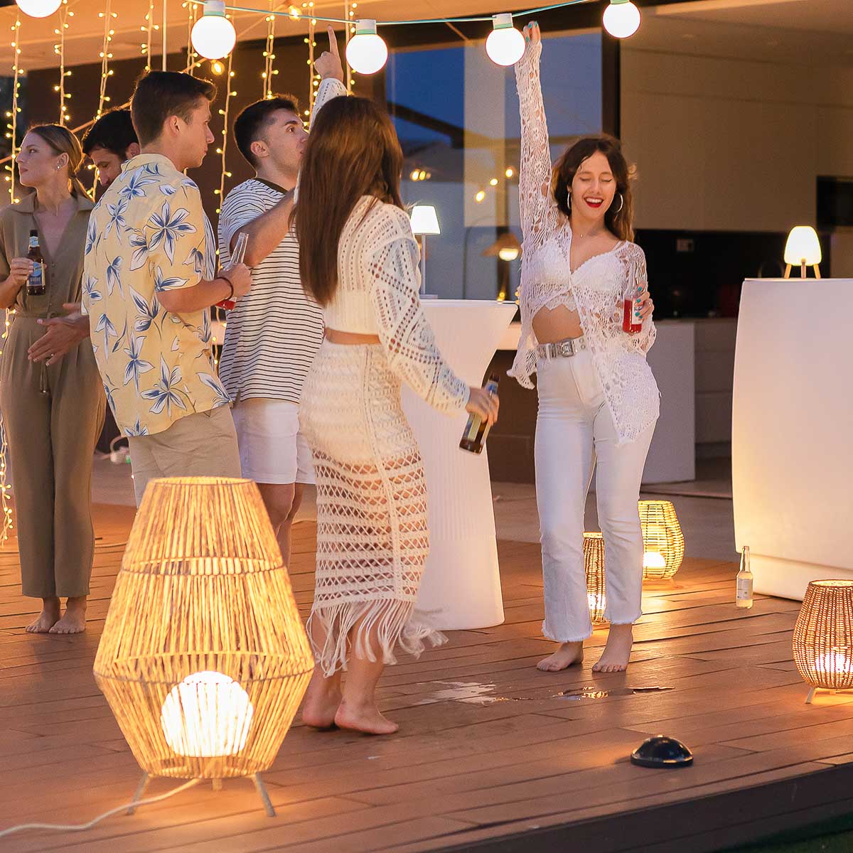 Lampe décorative Sisine 70 en fibres naturelles