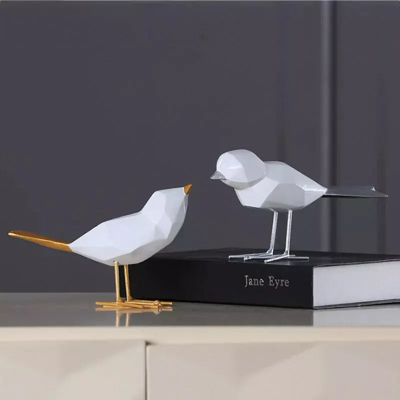 Modern Cute Resin Bird Figurine European Ornaments Geometric Origami Animal Statue Home Office Bird Sculpture Abstract Decorati | Designix -     - https://designix.fr/