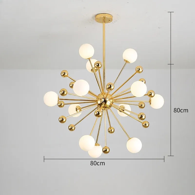 Luminaire Suspension Boule Design | Sphère Éclatante | Designix - Lustre 12 Lampes Blanc Chaud  - https://designix.fr/