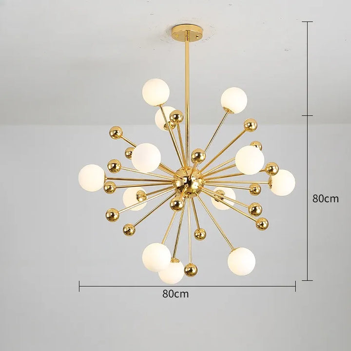 Luminaire Suspension Boule Design | Sphère Éclatante | Designix - Lustre 12 Lampes Blanc Chaud  - https://designix.fr/